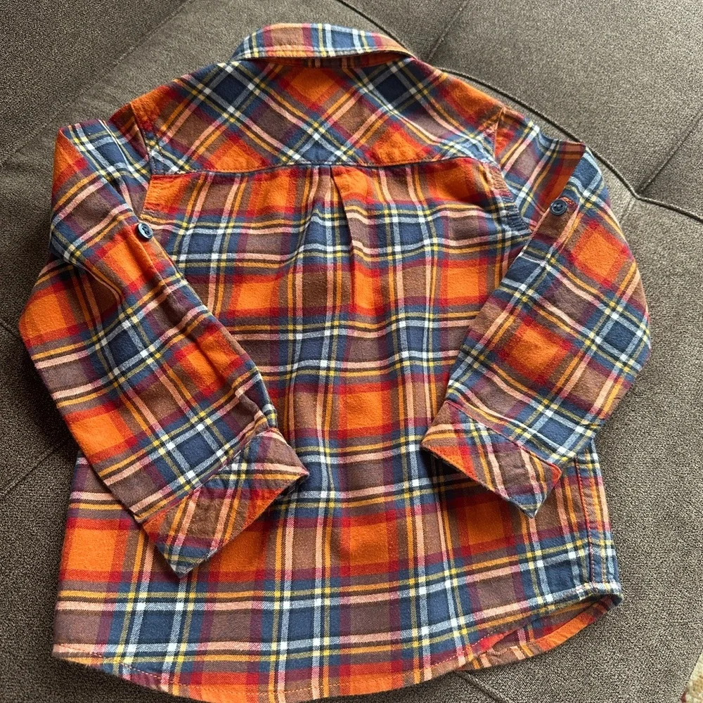 OshKosh B'gosh Plaid Flannel Shirt - Orange and Blue